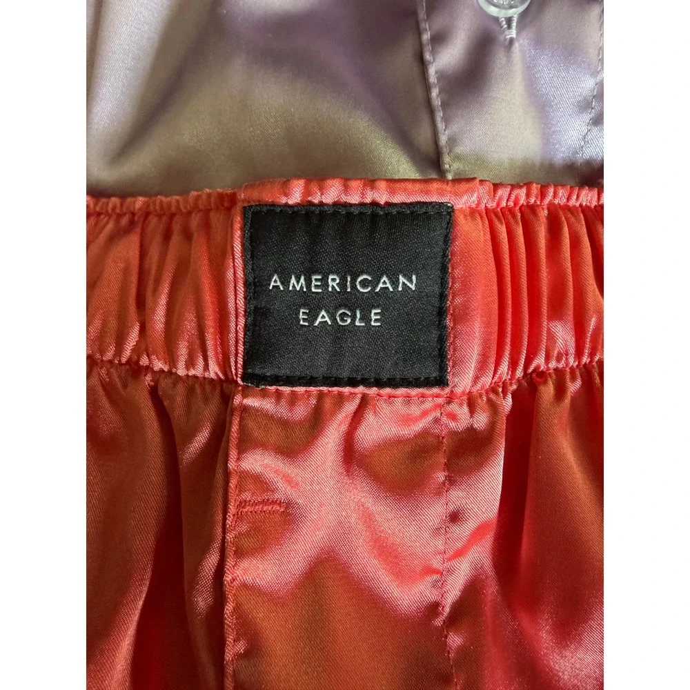 4 Pack American Eagle Satin Boxer Shorts Large Yellow Lavender Coral Tie Dye